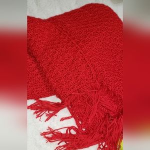 Red hand made Throw Blanket for Couch or small bed. Is new no tag